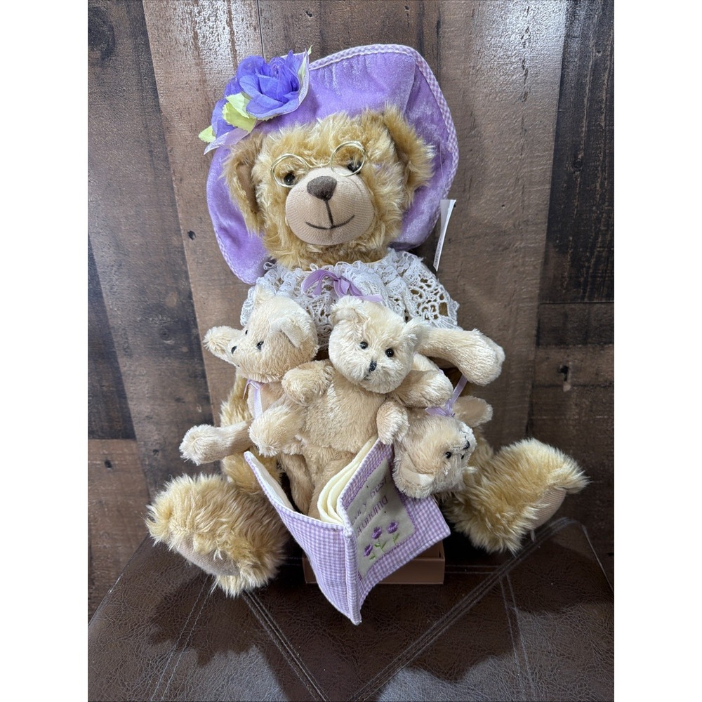 Delton Products Corp Grandma Teddy Bear Plush Family with 3 Baby Bears Vintage